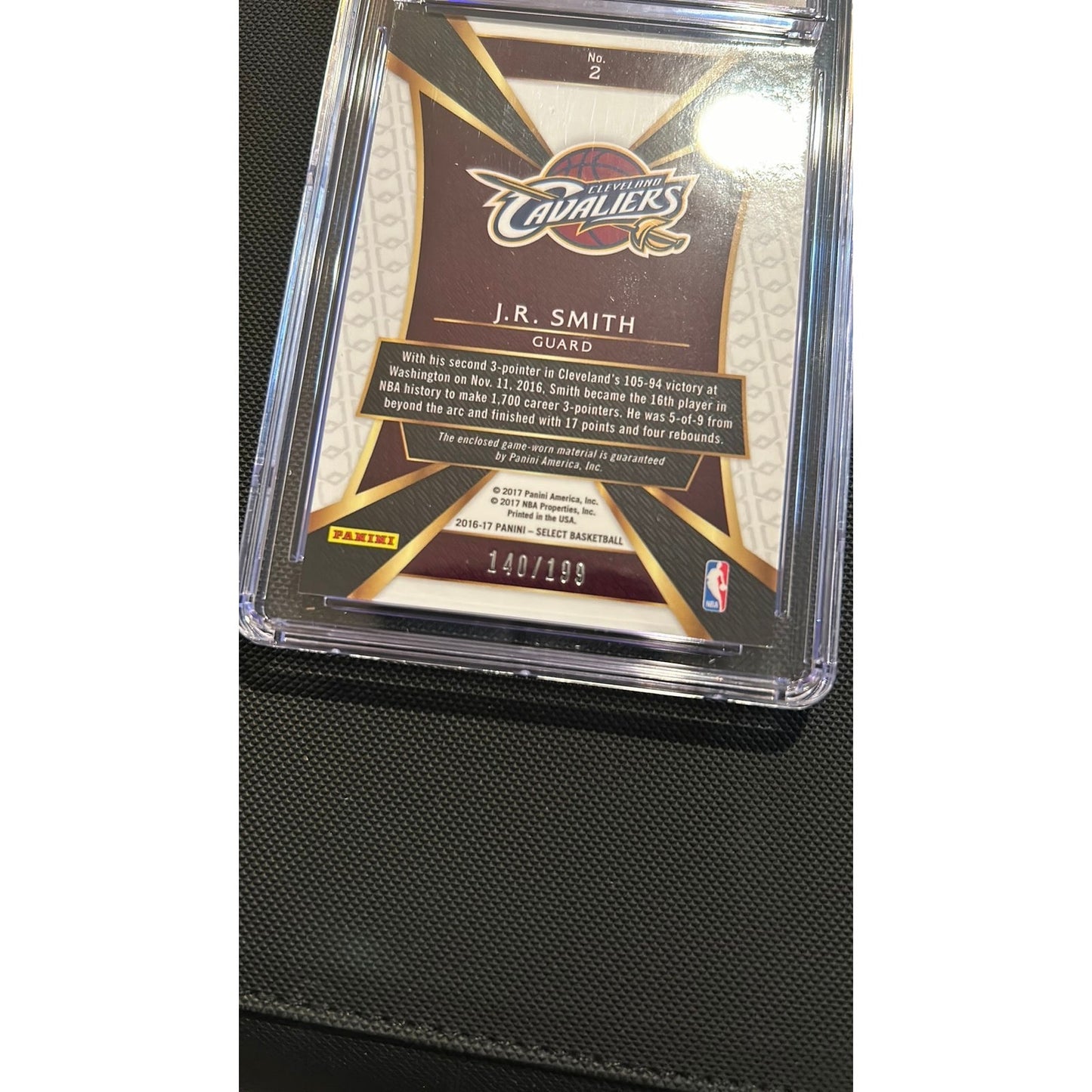 Slab - NBA: J.R. Smith Serial # Jersey Card