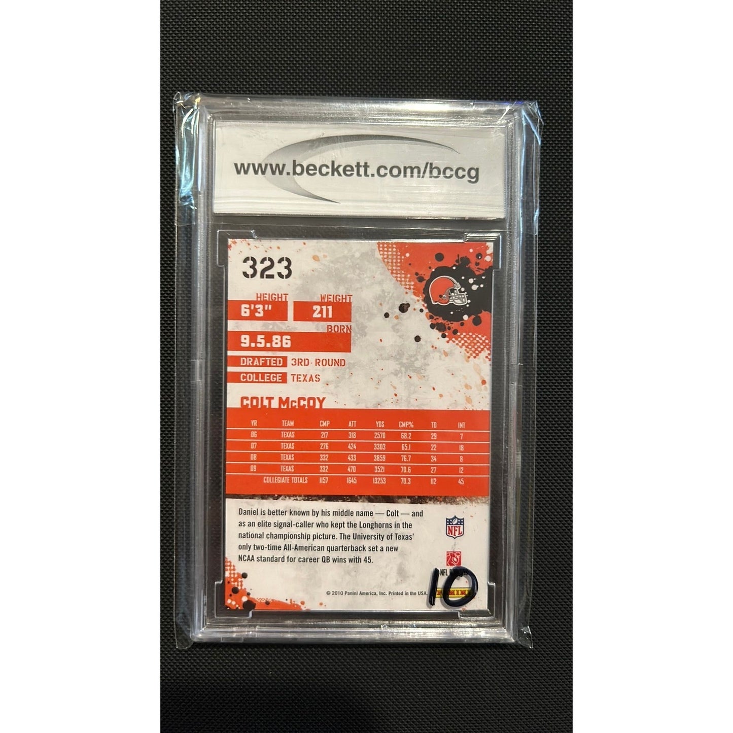 Slab - NFL: Colt McCoy Rookie Card