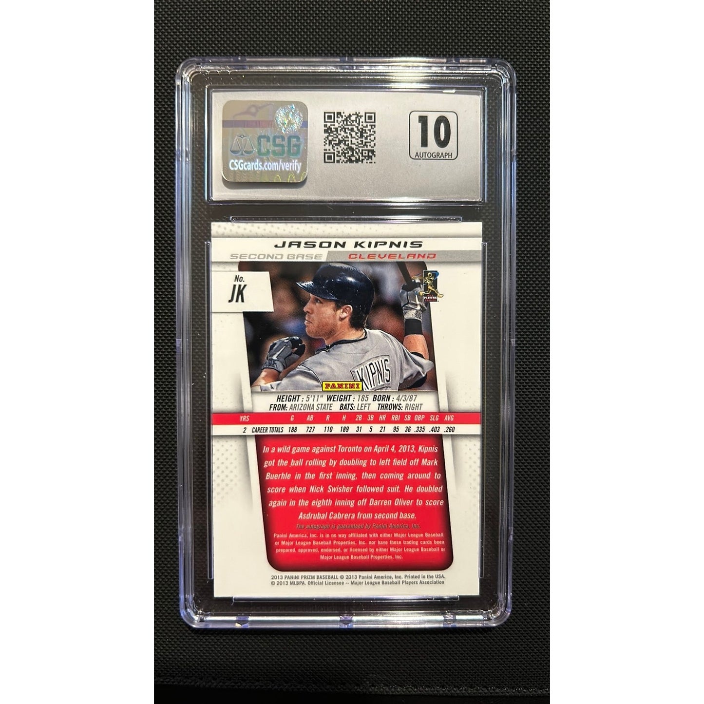 Slab - MLB: Jason Kipnis Autograph