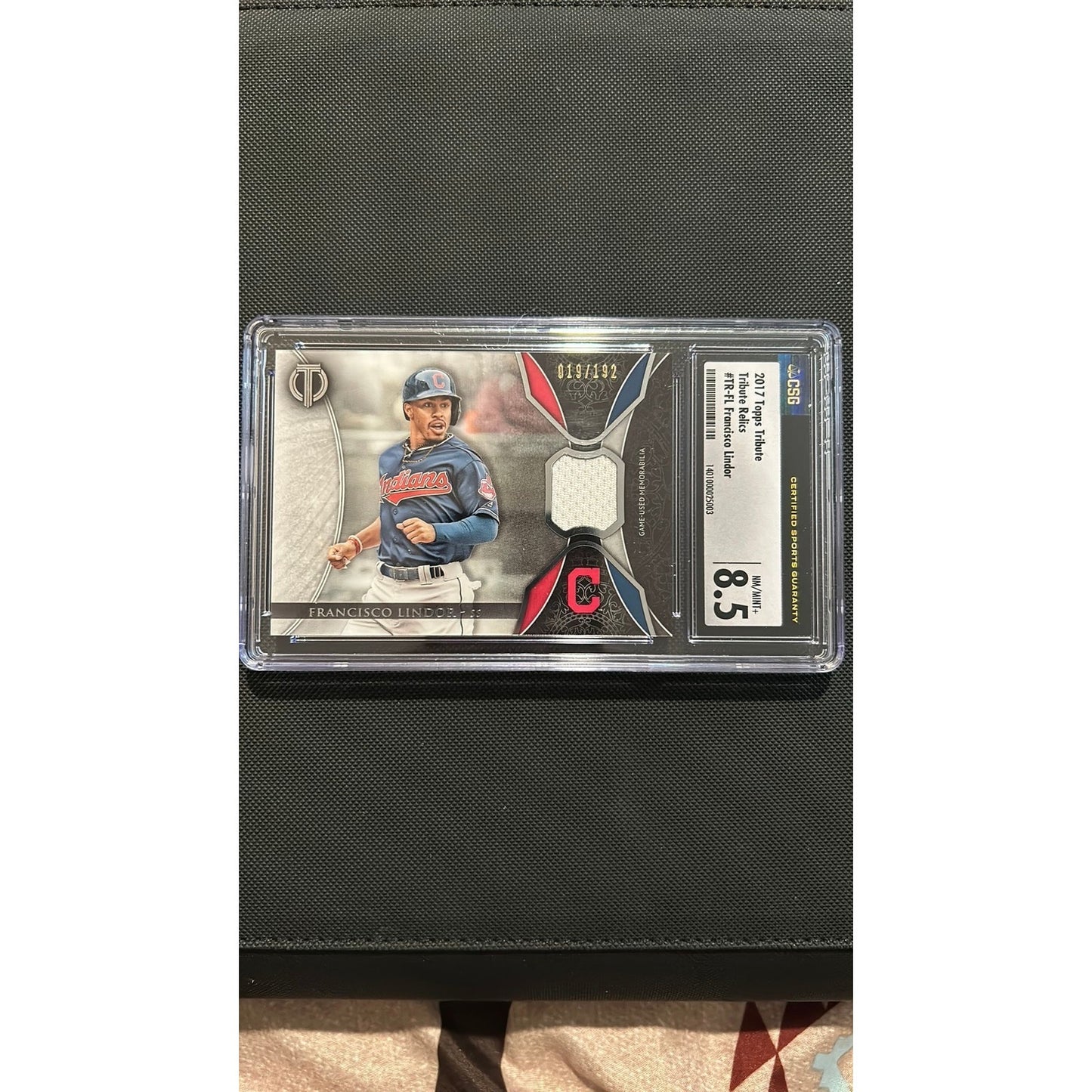 Slab - MLB: Francisco Lindor Jersey Card w/ Serial #