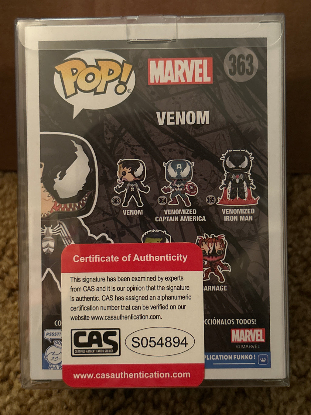 Funko POP: Autographed Venom 363 Signed By Sam De La Rosa & Mark Bagley