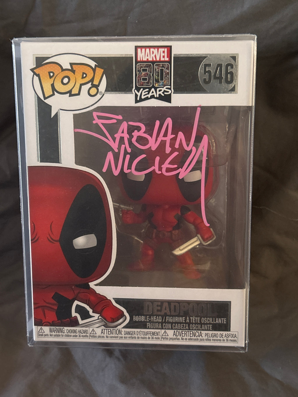 Autographed Funko POP: Deadpool 546 Signed by Fabian Nicieza