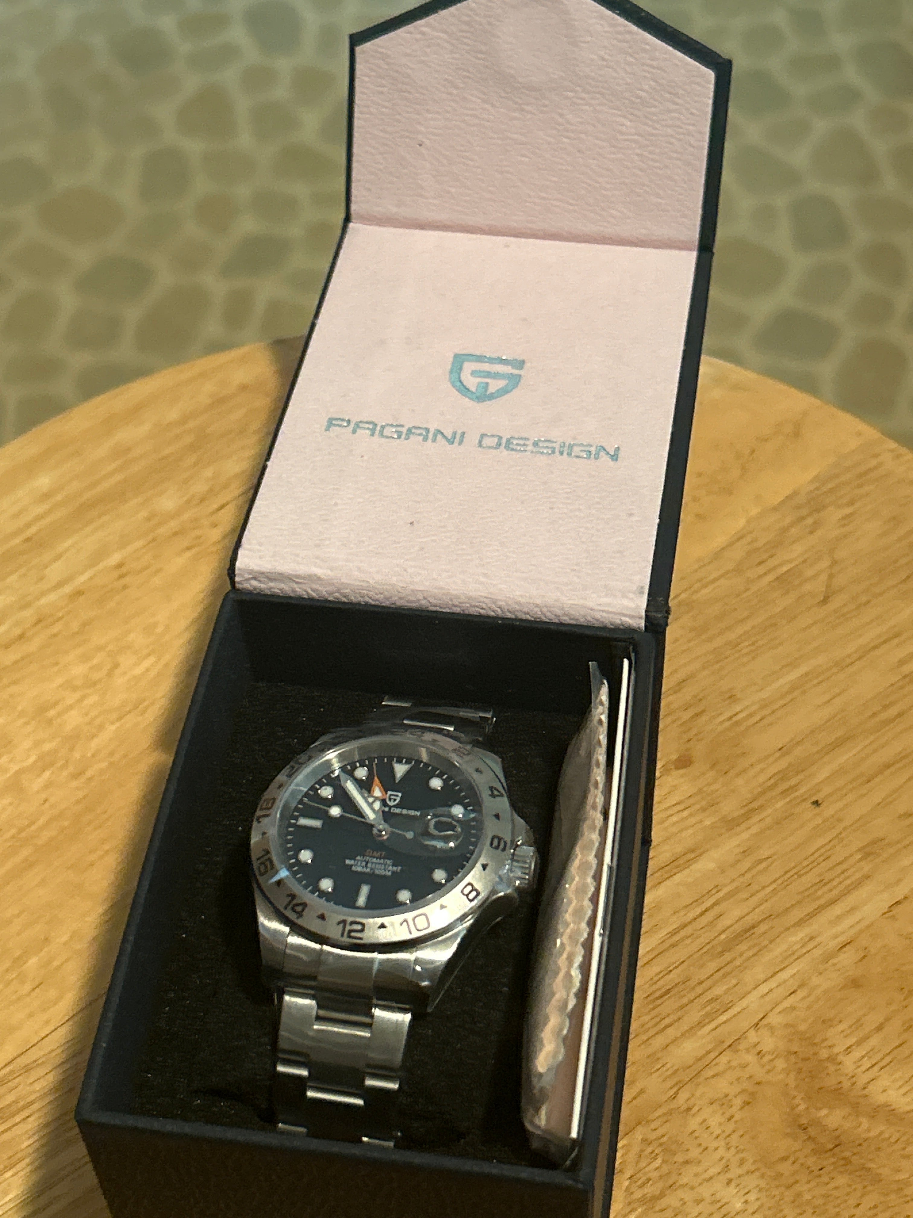 Watch: PAGANI DESIGN: Men’s Automatic GMT Black Dial Stainless Steel
