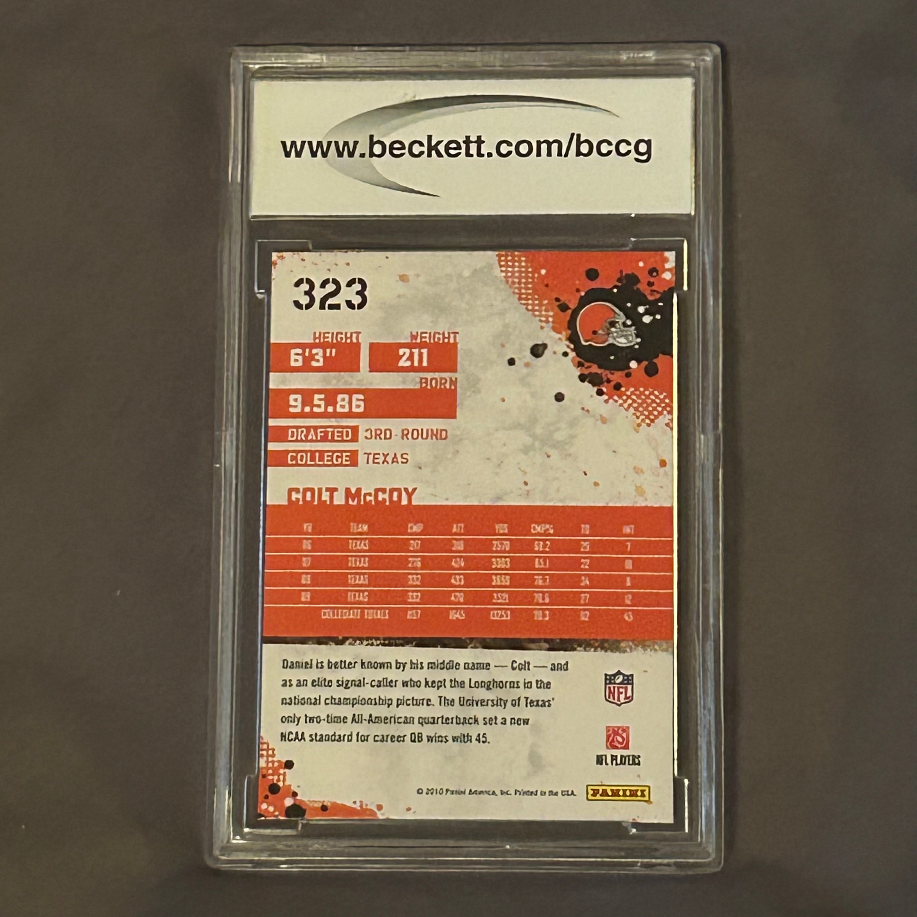Graded Card: Colt McCoy | Beckett 10