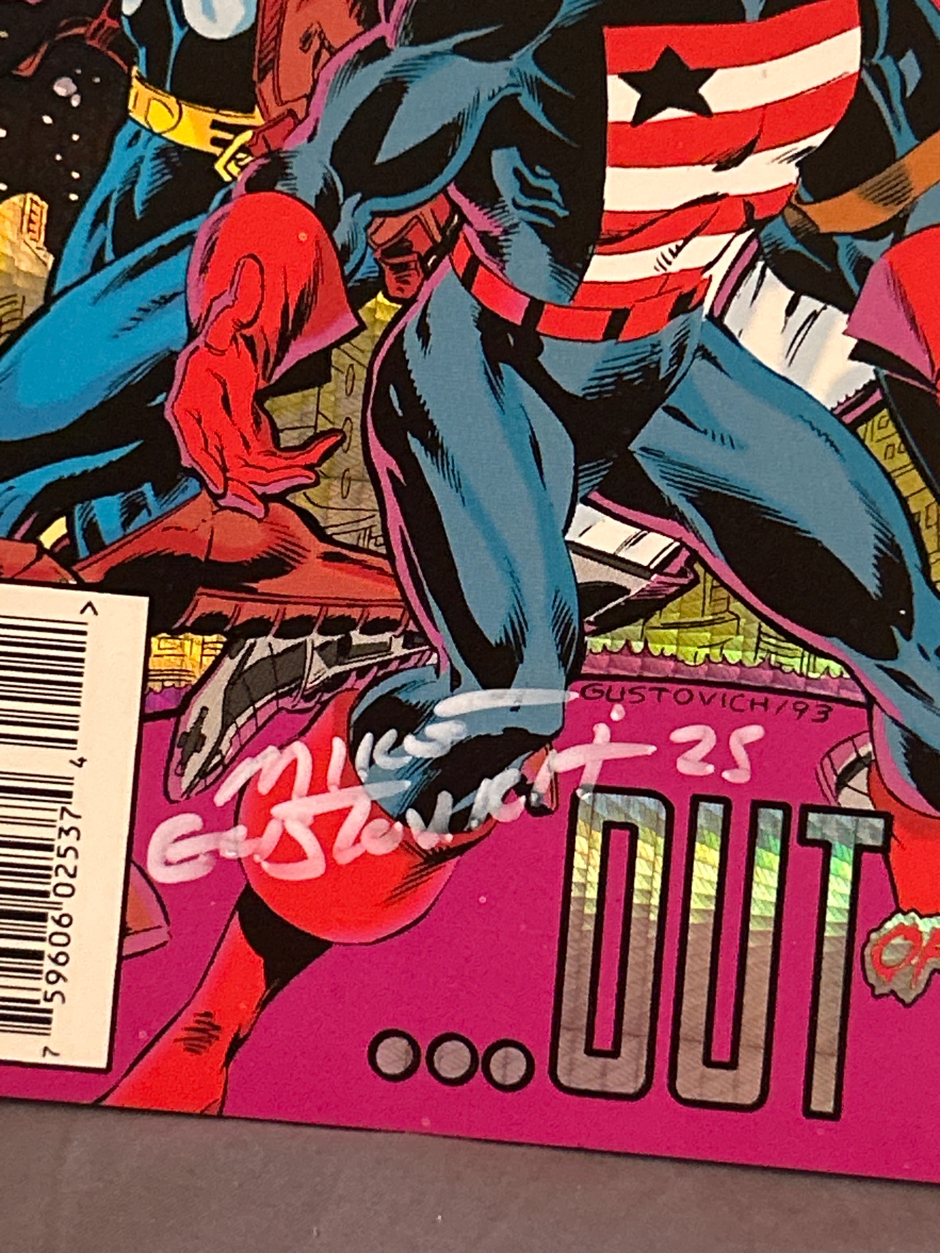 Autographed Comic Book: Avengers #1 (Holo Cover) | Signed by Mike Gustovich