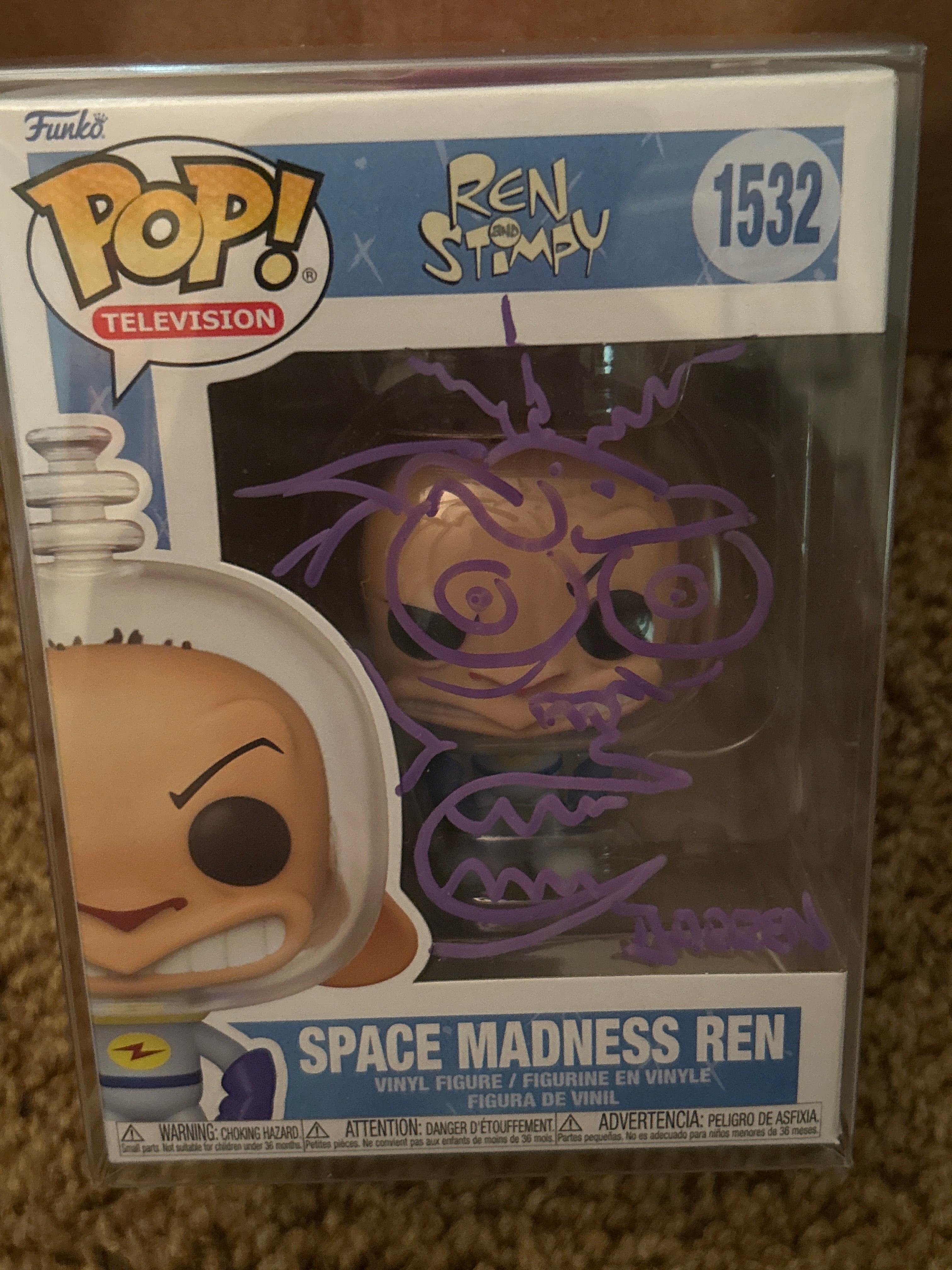 Funko POP: Autographed Ren & Stimpy - Signed & Doodled by Darren Auck