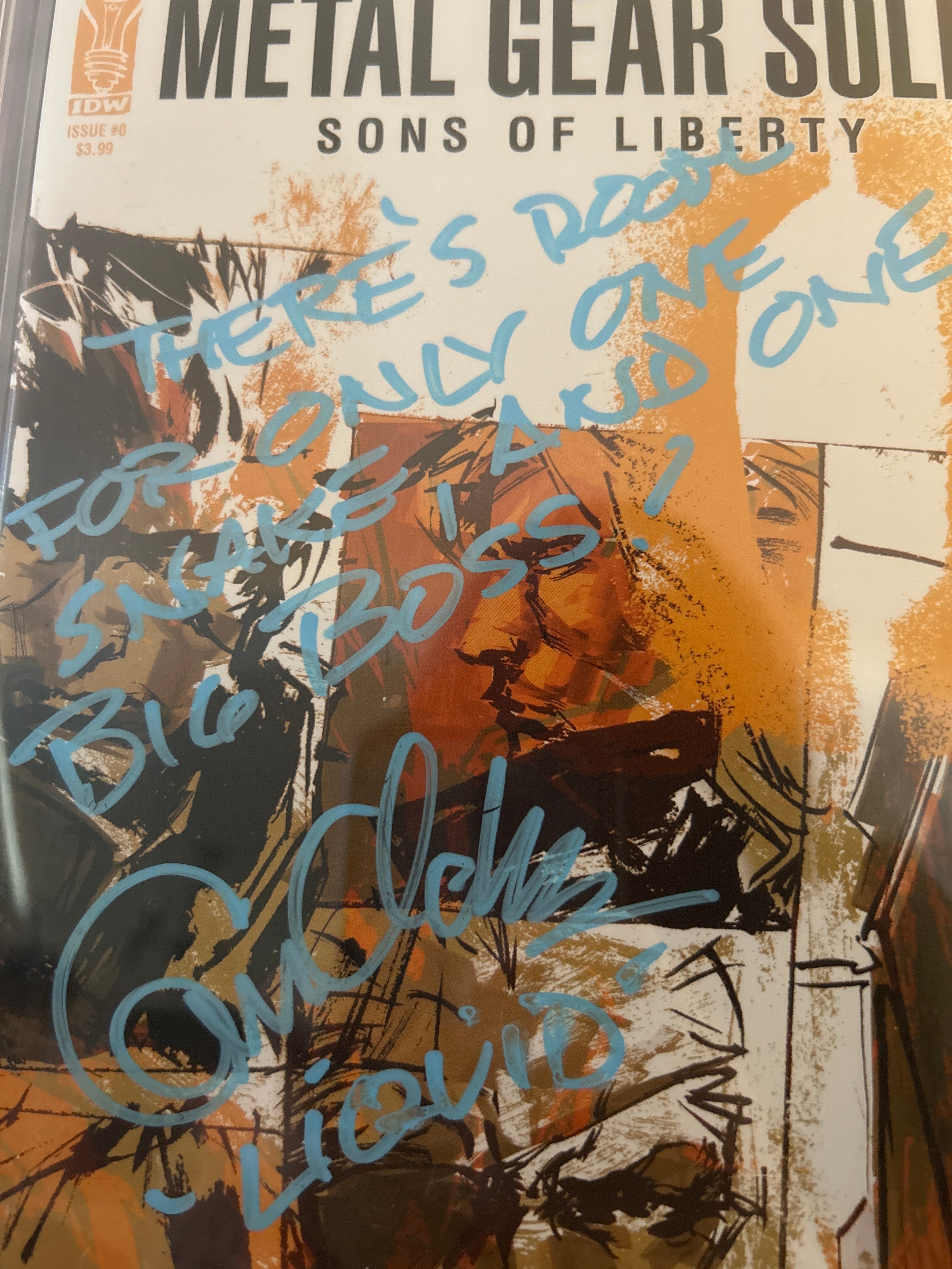 Graded Comic Book: Metal Gear Solid: Sons of Liberty #0 | Signed & Inscribed by Cam Clarke | CBCS 8.0