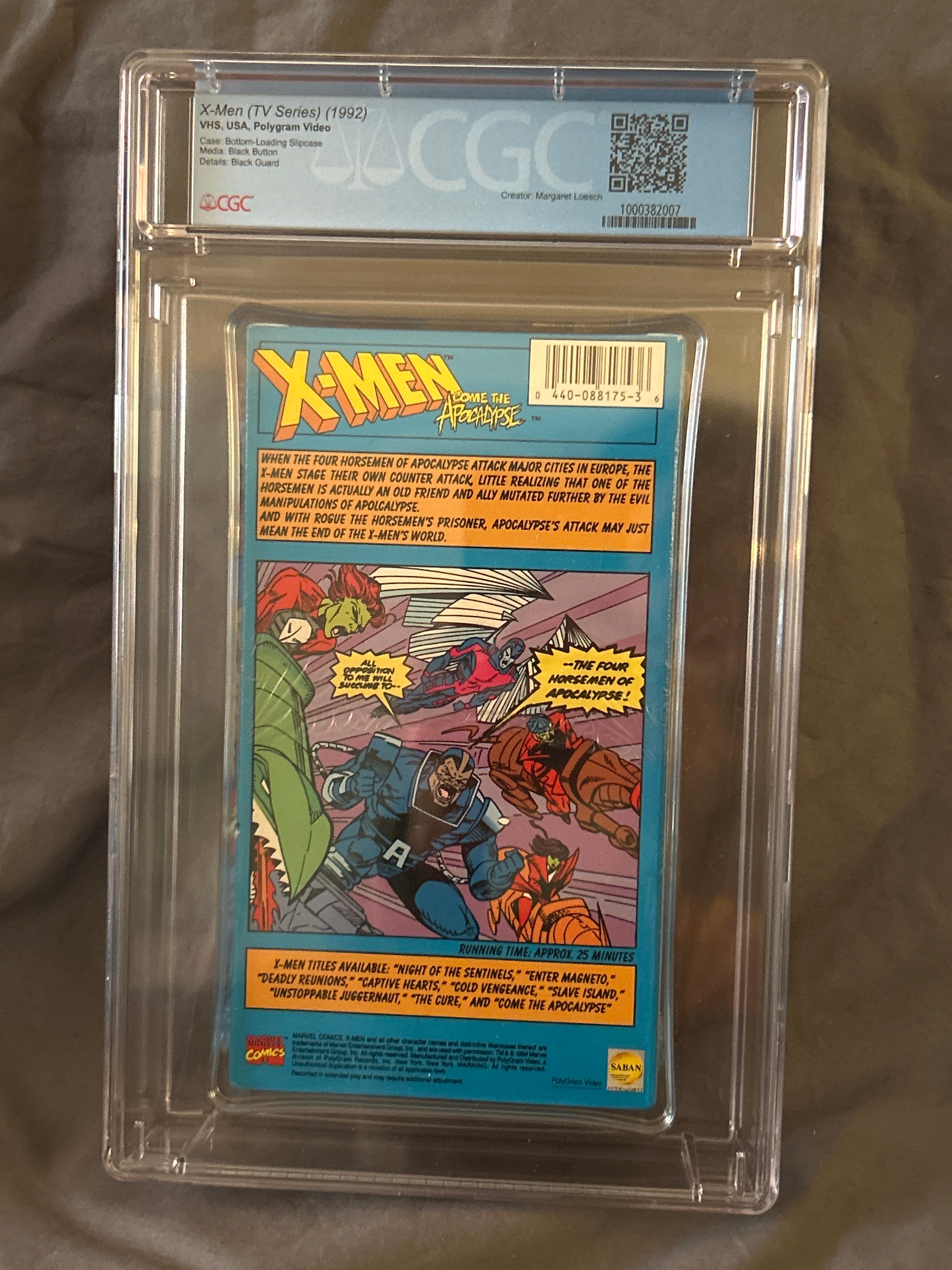 Graded VHS Tape: X-Men: Come the Apocalypse | CGC 7.0