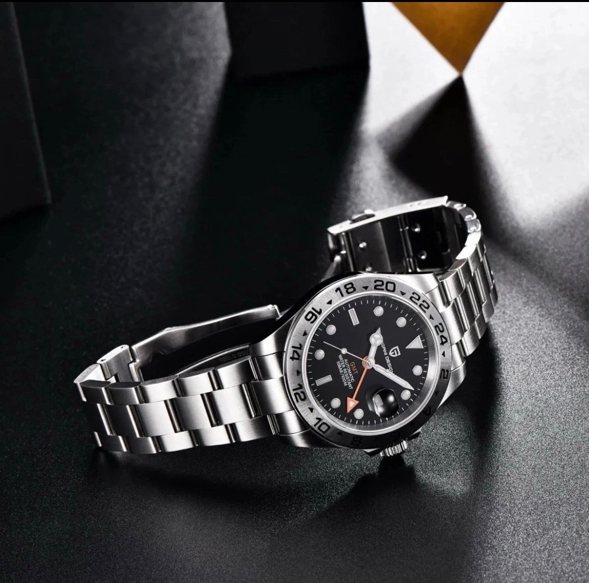 Watch: PAGANI DESIGN: Men’s Automatic GMT Black Dial Stainless Steel