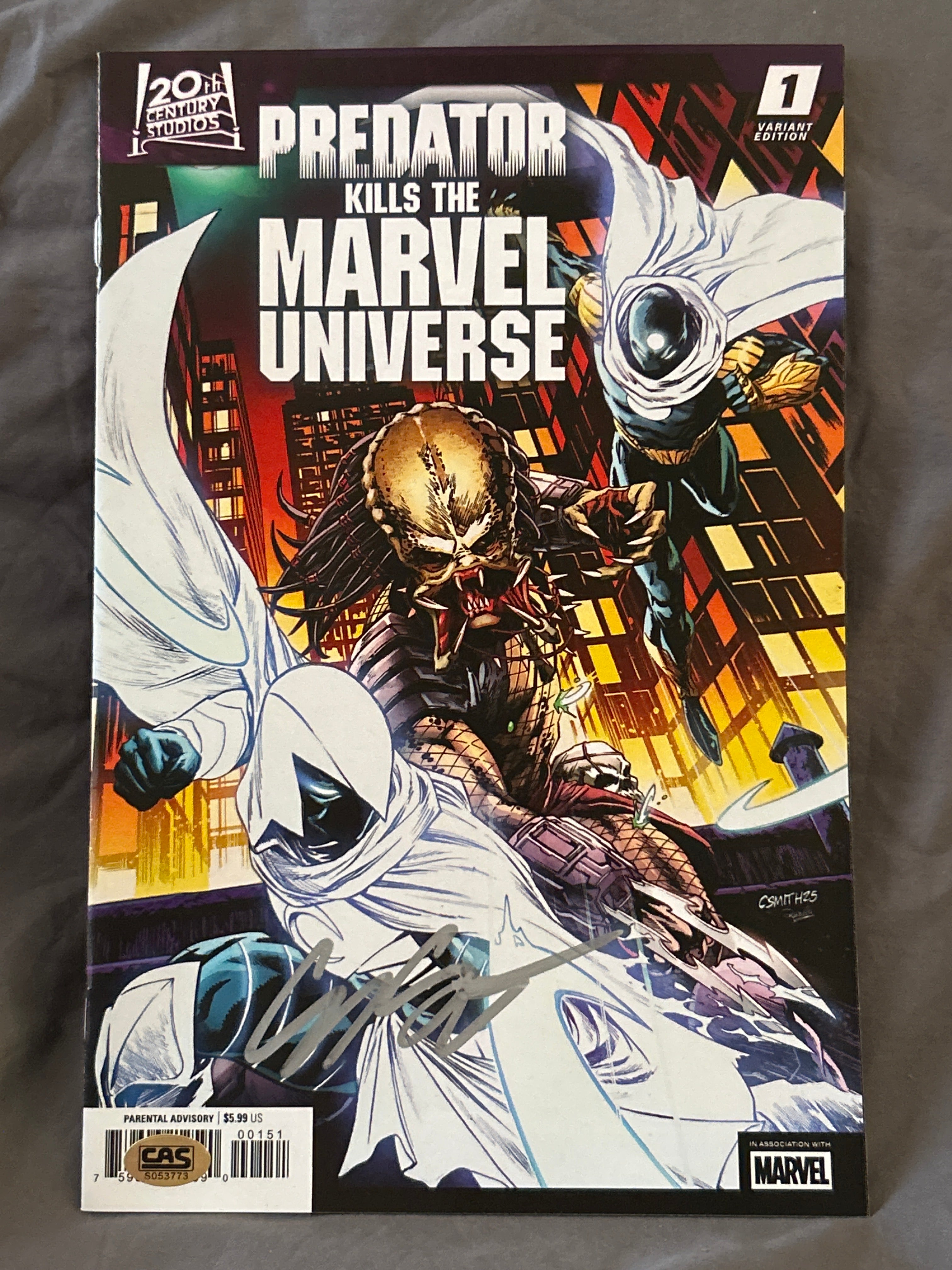 Autographed Comic Book: Predator Kills the Marvel Universe #1 | Signed by Cory Smith