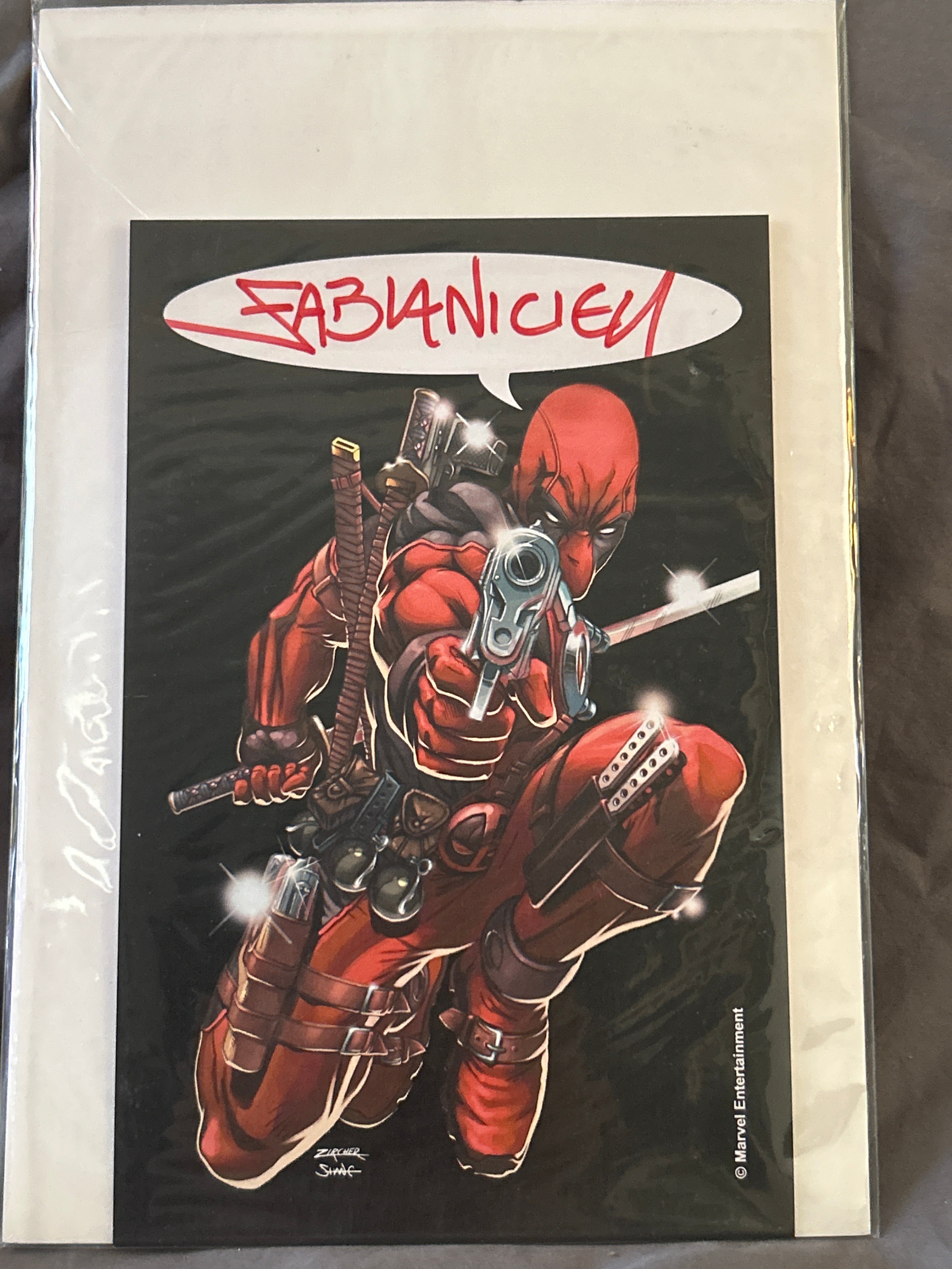 Autographed Comic Book: Deadpool Mini Poster | Signed by Fabian Nicieza