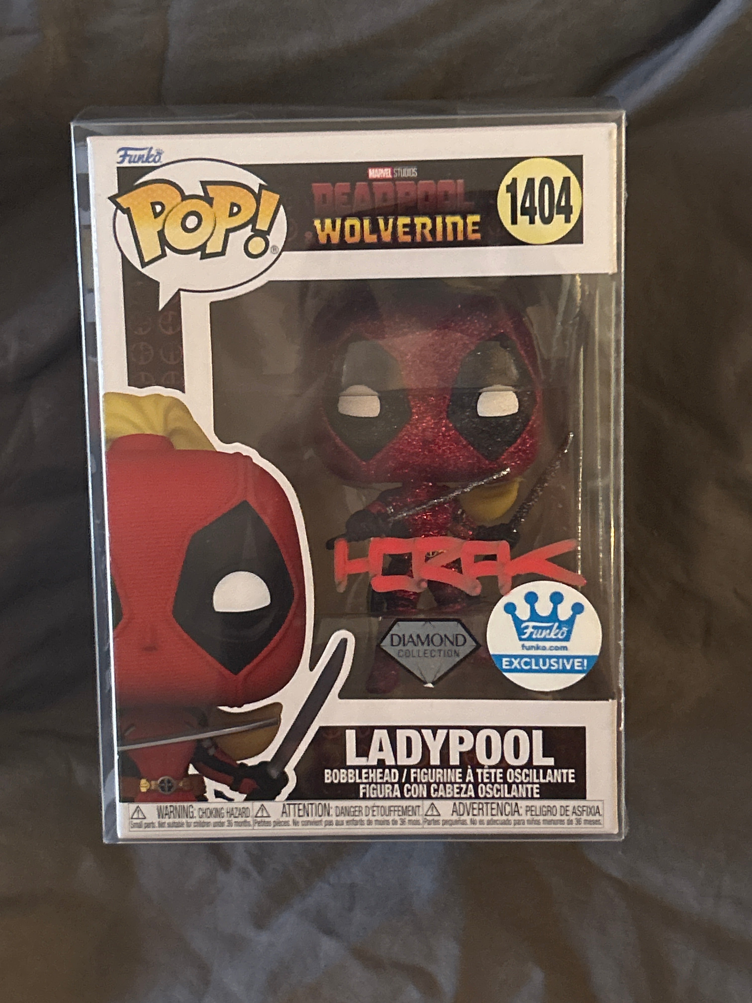 Autographed Funko POP: Ladypool 1404 (Exclusive) Signed by Matt Horak