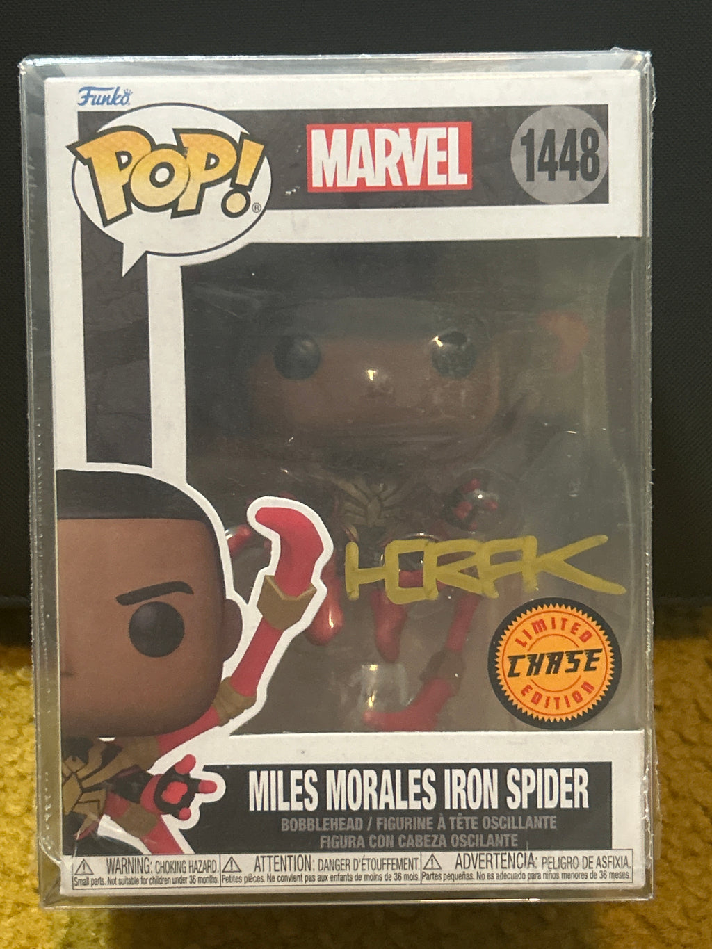 Funko POP: Autographed Spider-Man Mile Morales 1448 (CHASE) Signed By Matt Horak