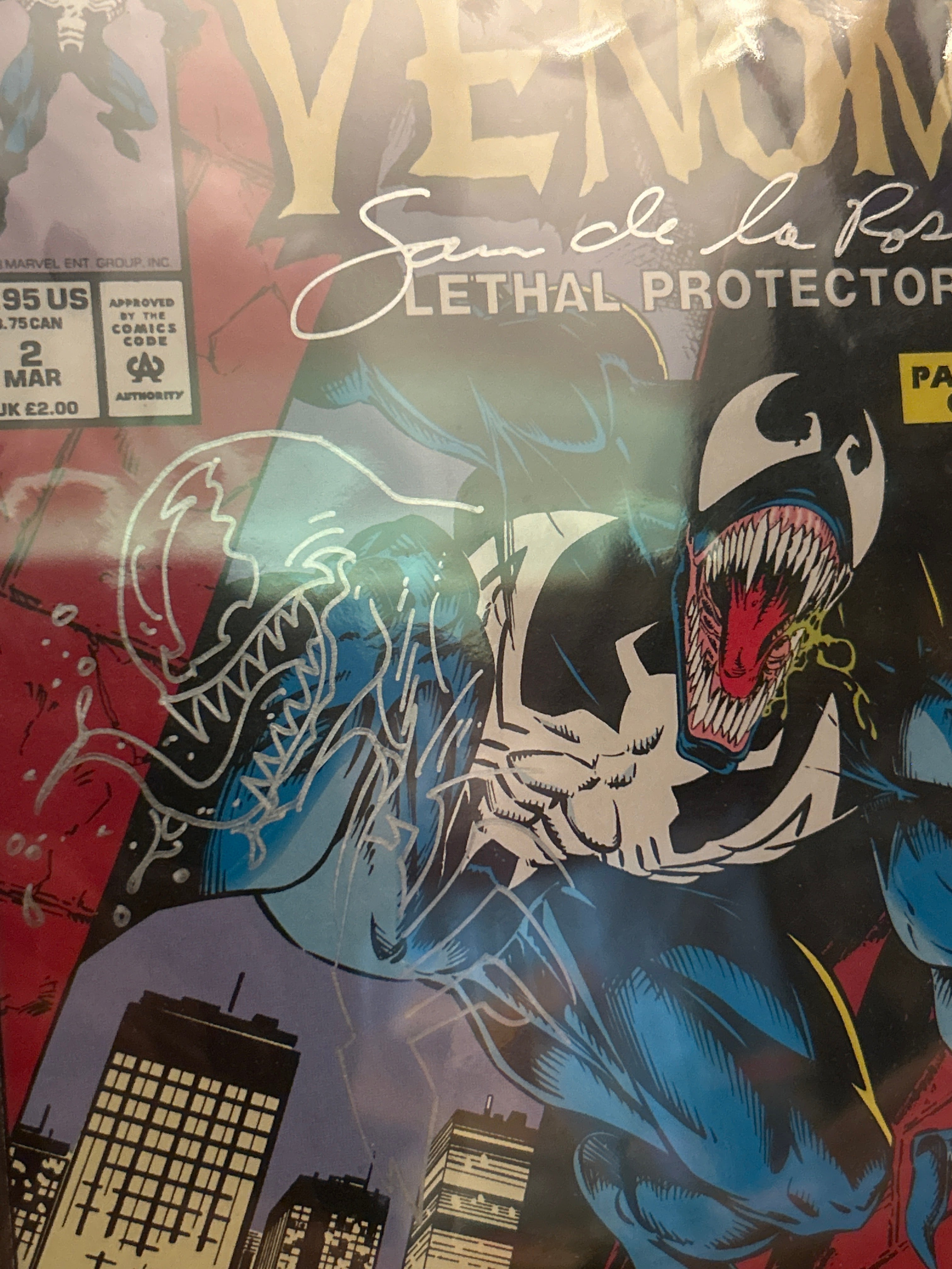 Comic Book: Graded Venom: Lethal Protector #2 Signed & Doodled by Sam De La Rosa | CBCS 9.8