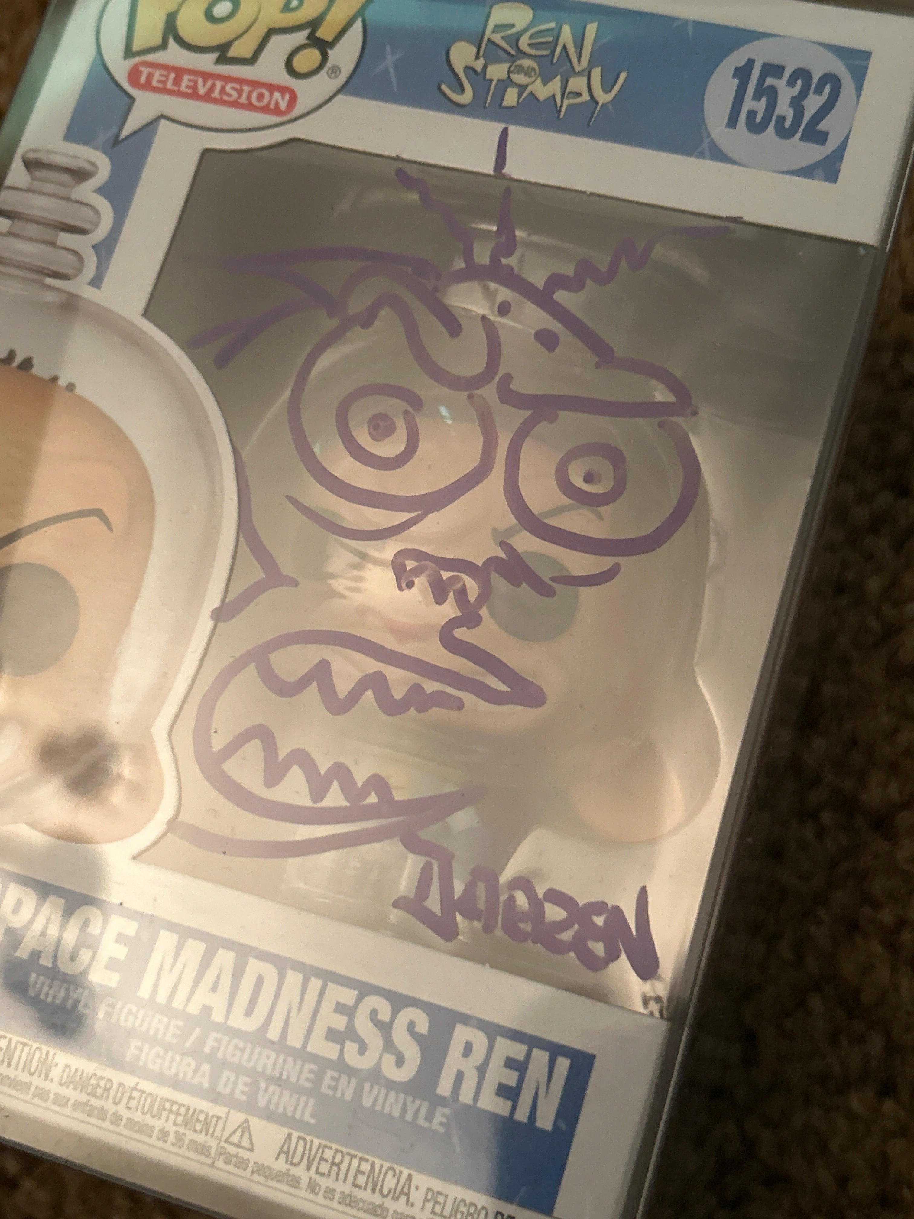 Funko POP: Autographed Ren & Stimpy - Signed & Doodled by Darren Auck