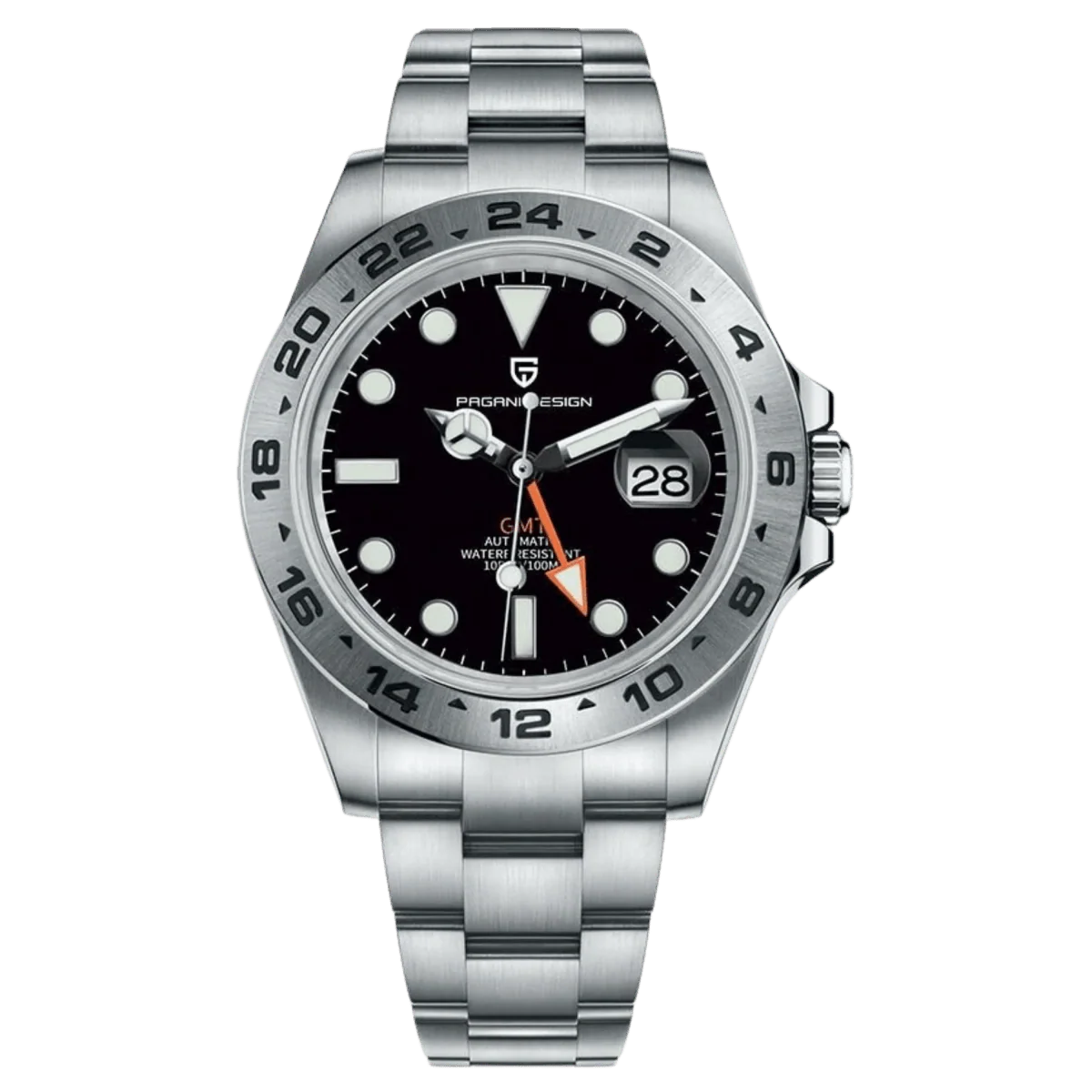 Watch: PAGANI DESIGN: Men’s Automatic GMT Black Dial Stainless Steel