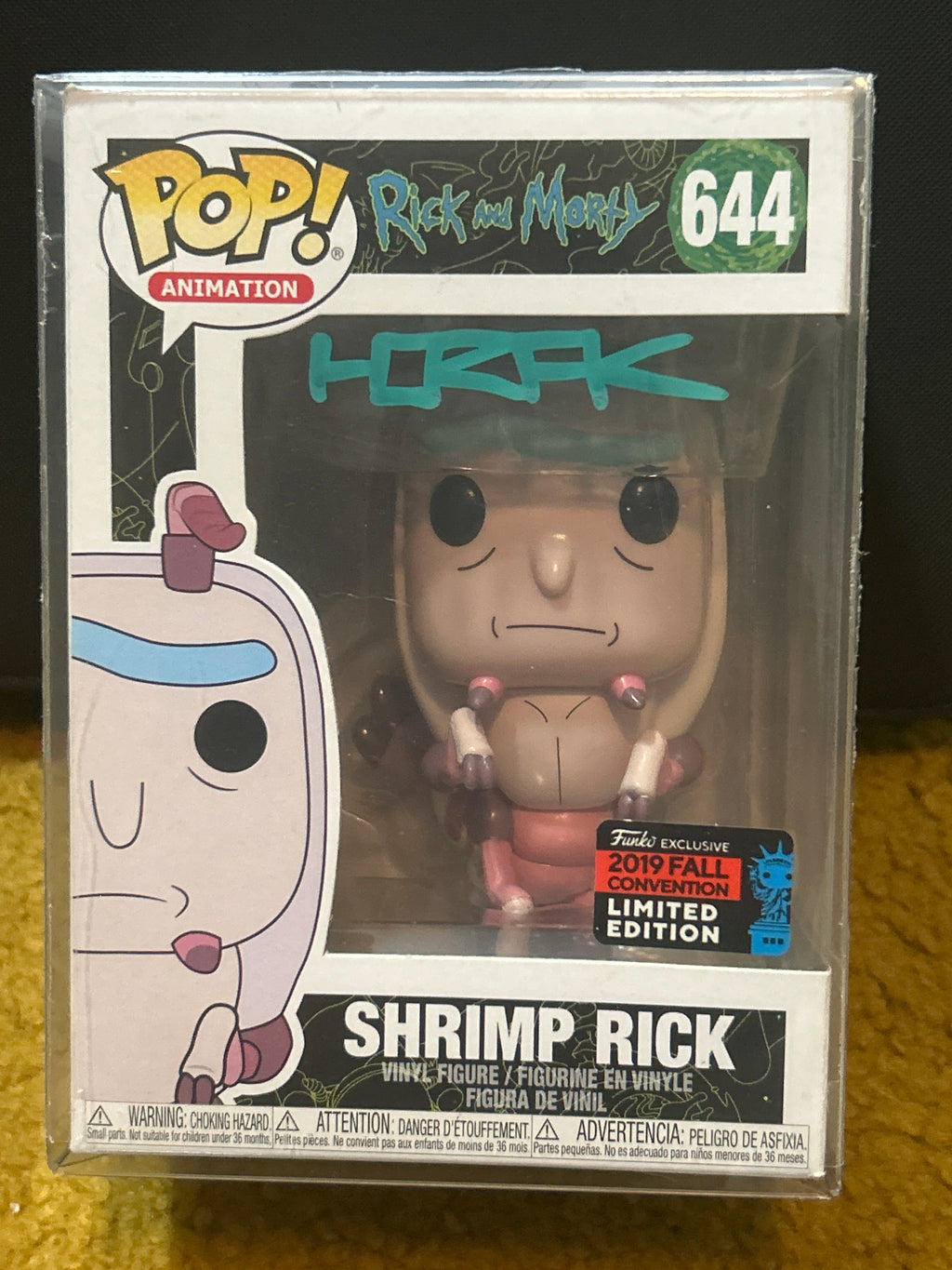 Funko POP: Autographed Rick & Morty Shrimp Rick 644 Signed By Matt Horak