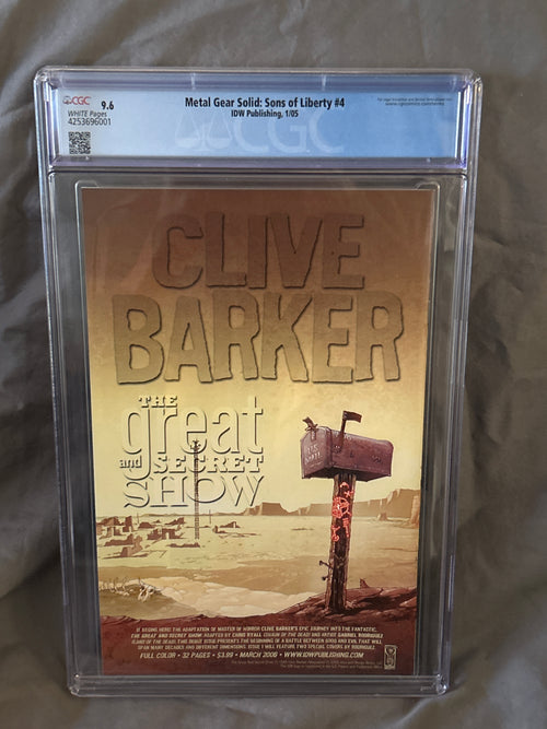 Comic Book: Graded Metal Gear Solid: Sons of Liberty #4 | CGC 9.6
