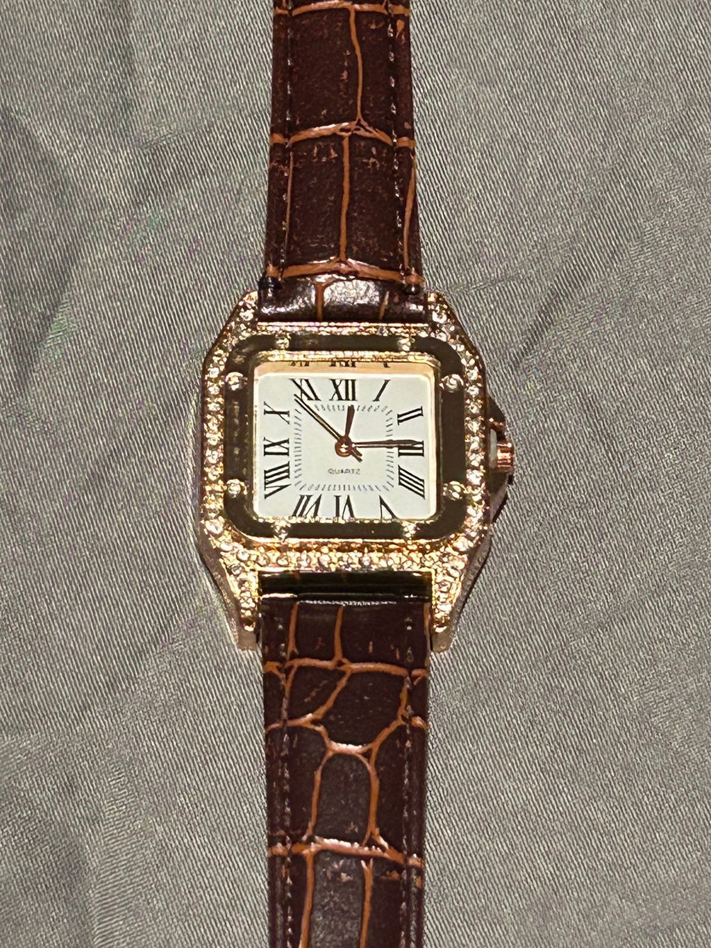 Watch: Unbranded Women’s “Iced Out” w/ Leather Strap