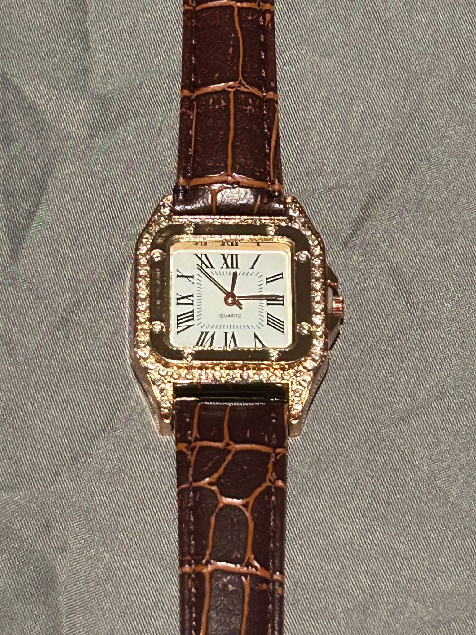 Watch: Unbranded Women’s “Iced Out” w/ Leather Strap