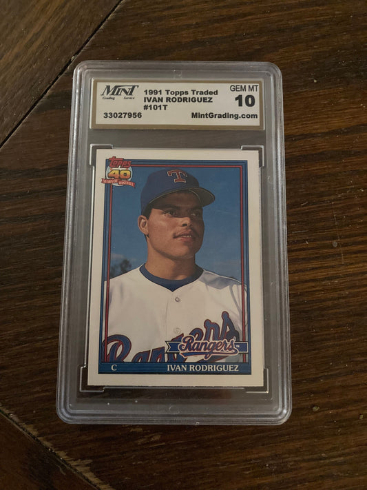 Slab: Baseball - Ivan Rodriguez *ROOKIE CARD* - 10