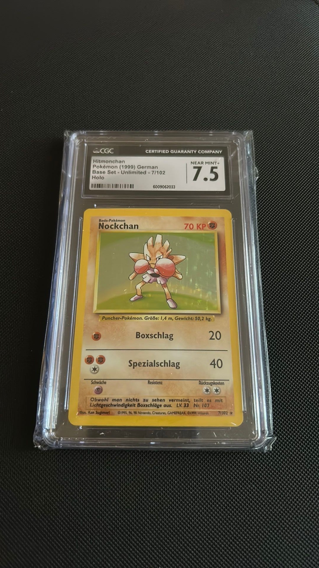Graded Card - Pokemon: Hitmonchan (Nockchan) German Base Set (1999)