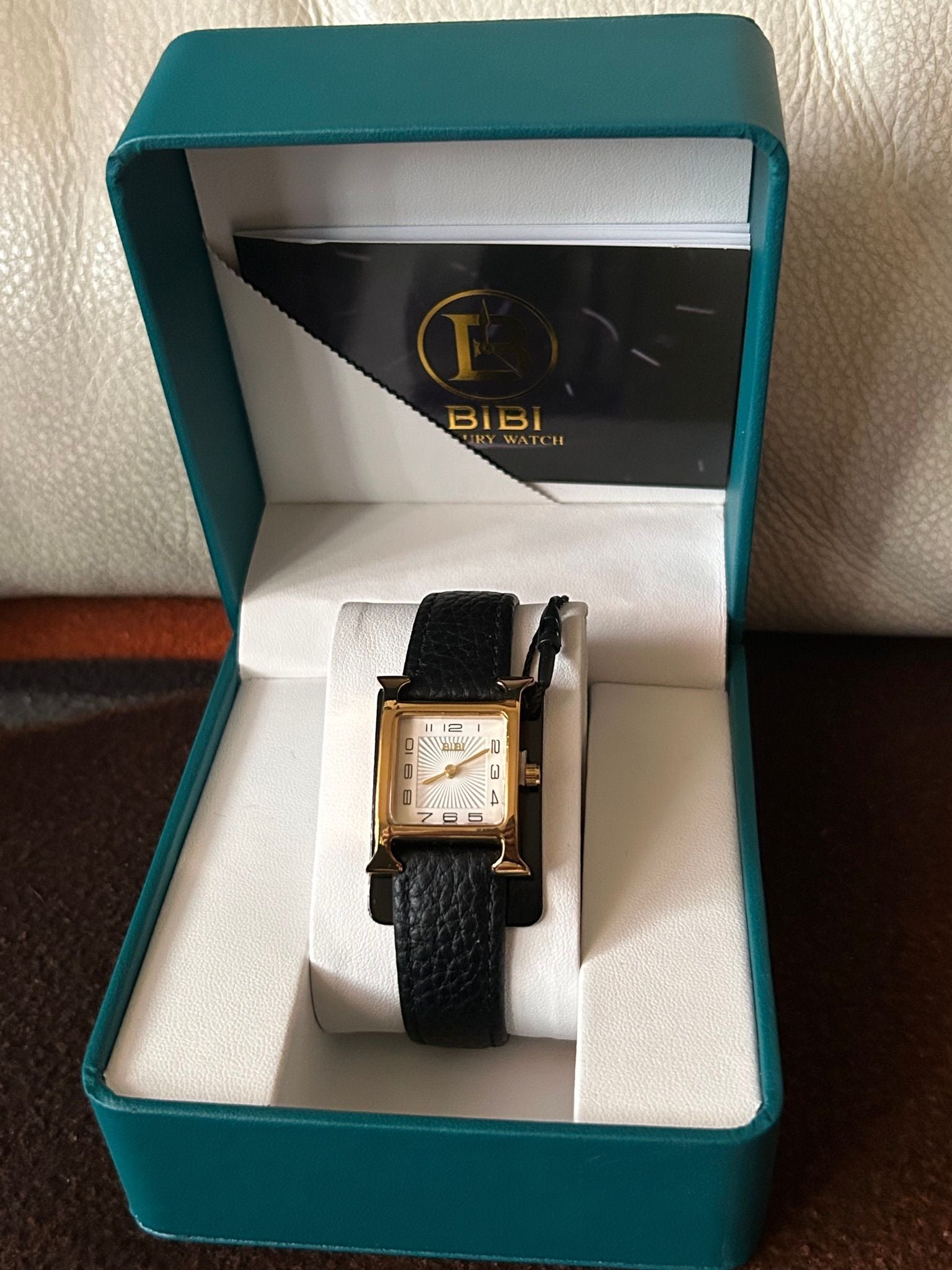 Watch: Bibi: Women’s w/ Genuine Leather Strap: Black (Hermés Homage)