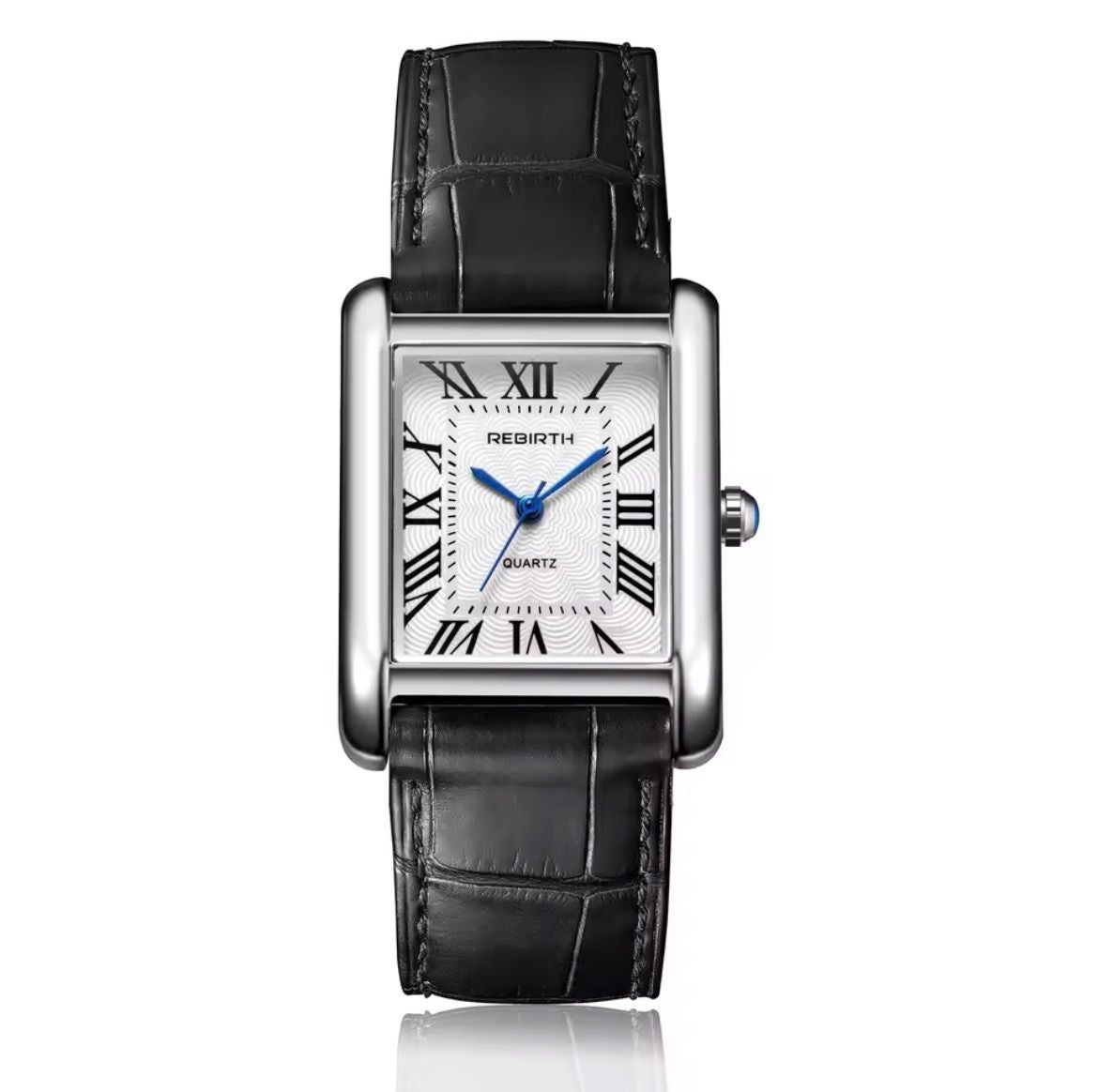 Watch: Rebirth: Silver w/ Leather Band (Cartier Homage)