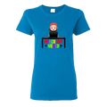 T-Shirt - "Cartoon Merch Guy" Logo - Blue / Sapphire - Ladies